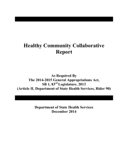 Healthy Community Collaborative Report