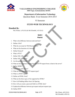 IT2353-Web Technology - Valliammai Engineering College