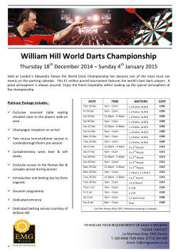 William Hill World Darts Championship Thursday 18th