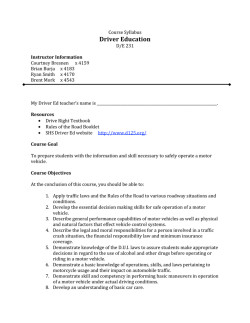 Driver Ed Course Syllabus