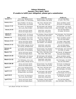 Jan. through March 2015 - St. Joseph Church, Lucinda PA