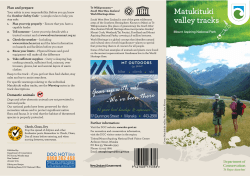 Matukituki Valley Tracks brochure