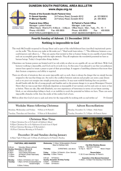 DUNEDIN SOUTH PASTORAL AREA BULLETIN www.dspa.org.nz