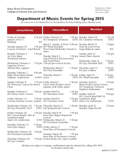 Downloadable Concert Calendar - Iowa State University Department