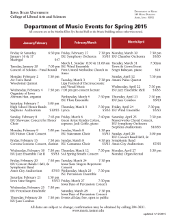 Downloadable Concert Calendar - Iowa State University Department