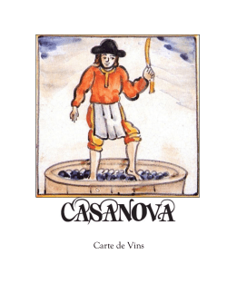 Carte de Vins - CASANOVA Restaurant