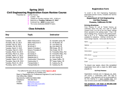 Spring 2015 Civil Engineering Registration
