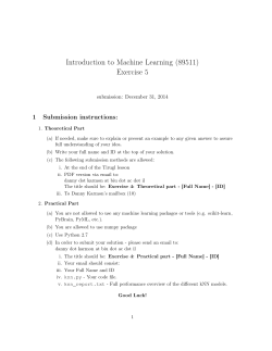 Introduction to Machine Learning (89511) Exercise 5