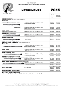 Download our 2015 price list