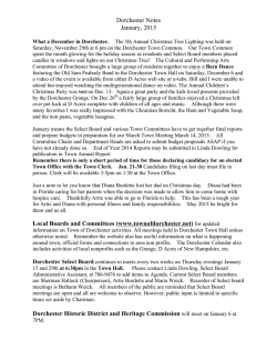 Dorchester Notes Jan2015 - Town of Dorchester, New Hampshire