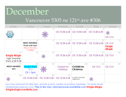 December Calendar of Events