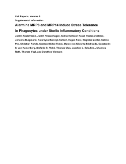 Alarmins MRP8 and MRP14 Induce Stress Tolerance in