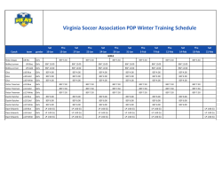 Virginia Soccer Association PDP Winter Training Schedule