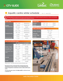 Pool Schedule - City of Leduc
