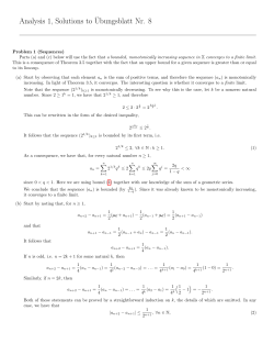 Analysis 1, Solutions to¨Ubungsblatt Nr. 8