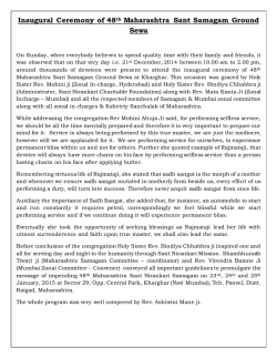 Report - Sant Nirankari Mission