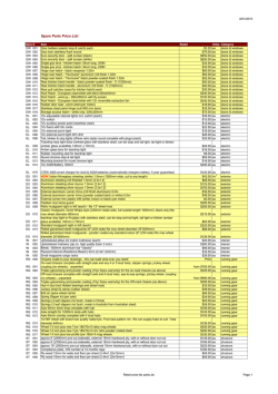 Spare Parts Price List