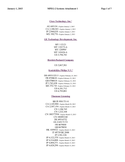 January 1, 2015 MPEG-2 Systems Attachment 1 Page 1