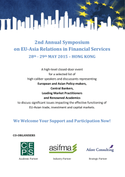 2nd Annual Symposium on EU-Asia Relations in Financial