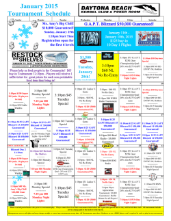 January Tournament Calendar