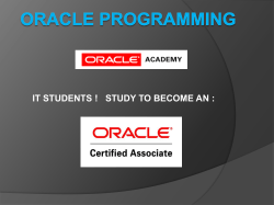 Why Oracle Academy?