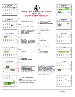 2014 - 2015 - William S. Hart Union High School District