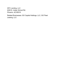 GFC Lending, LLC 4020 E. Indian School Rd. Phoenix, AZ 85018