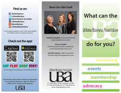 What Can The UBA Do For You - Urbana Business Association