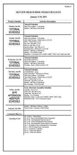 SKYVIEW HIGH SCHOOL WEEKLY BULLETIN January 5