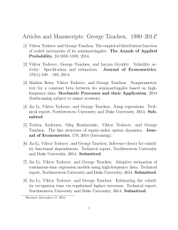 Articles and Manuscripts: George Tauchen, 1980