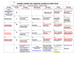 to view the Volunteer Schedule - Suthers Center for Christian Outreach