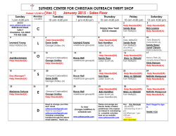 to view the Volunteer Schedule - Suthers Center for Christian Outreach