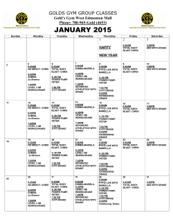 GGX Schedule WEM - Golds Gym Edmonton