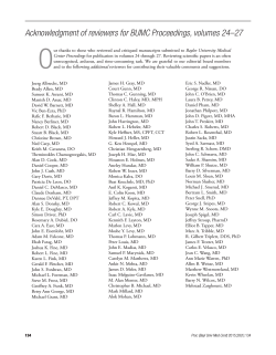 Acknowledgment of reviewers for BUMC Proceedings, volumes 24–27