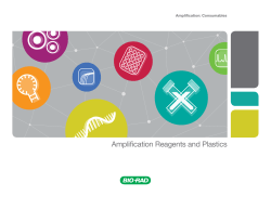 Amplification Reagents and Plastics Brochure - Bio-Rad