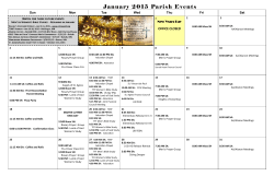 Parish Calendar for January 2015