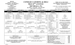 Weekly Menu - Conrad Catering