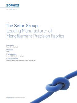 The Sefar Group – Leading Manufacturer of Monofilament