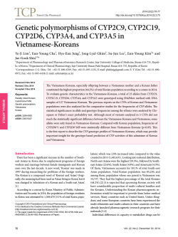 Genetic polymorphisms of CYP2C9, CYP2C19, CYP2D6, CYP3A4