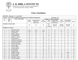 Class Attendence - JD Birla Institute Kolkata