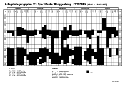Anlagebelegungsplan ETH Sport Center Hönggerberg FTW