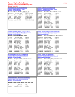 Board Committees Schedule 2015 - Traverse City Area Public Schools