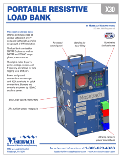 X30 Load Bank, 30/1 kW - Mosebach Manufacturing Company