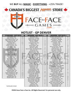 HOTLIST - GP DENVER - Face to Face Games