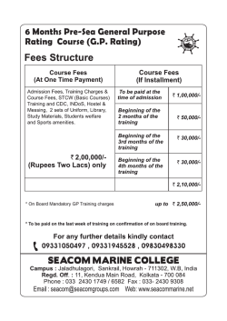 GP Rating Fees - Seacom Marine College