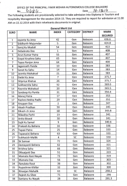 selection list of student