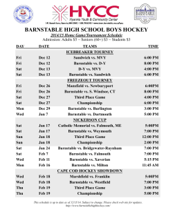 BHS Hockey Game Schedules