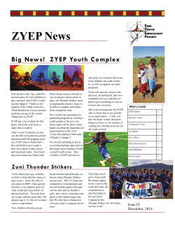 Newsletter - Zuni Youth Enrichment Project