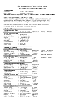January 2015 Fixtures PDF