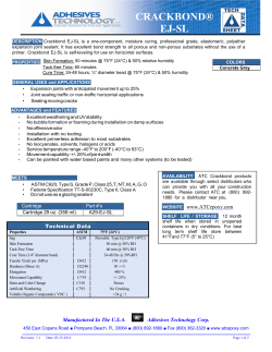 CRACKBOND® EJ-SL - Adhesives Technology Corporation